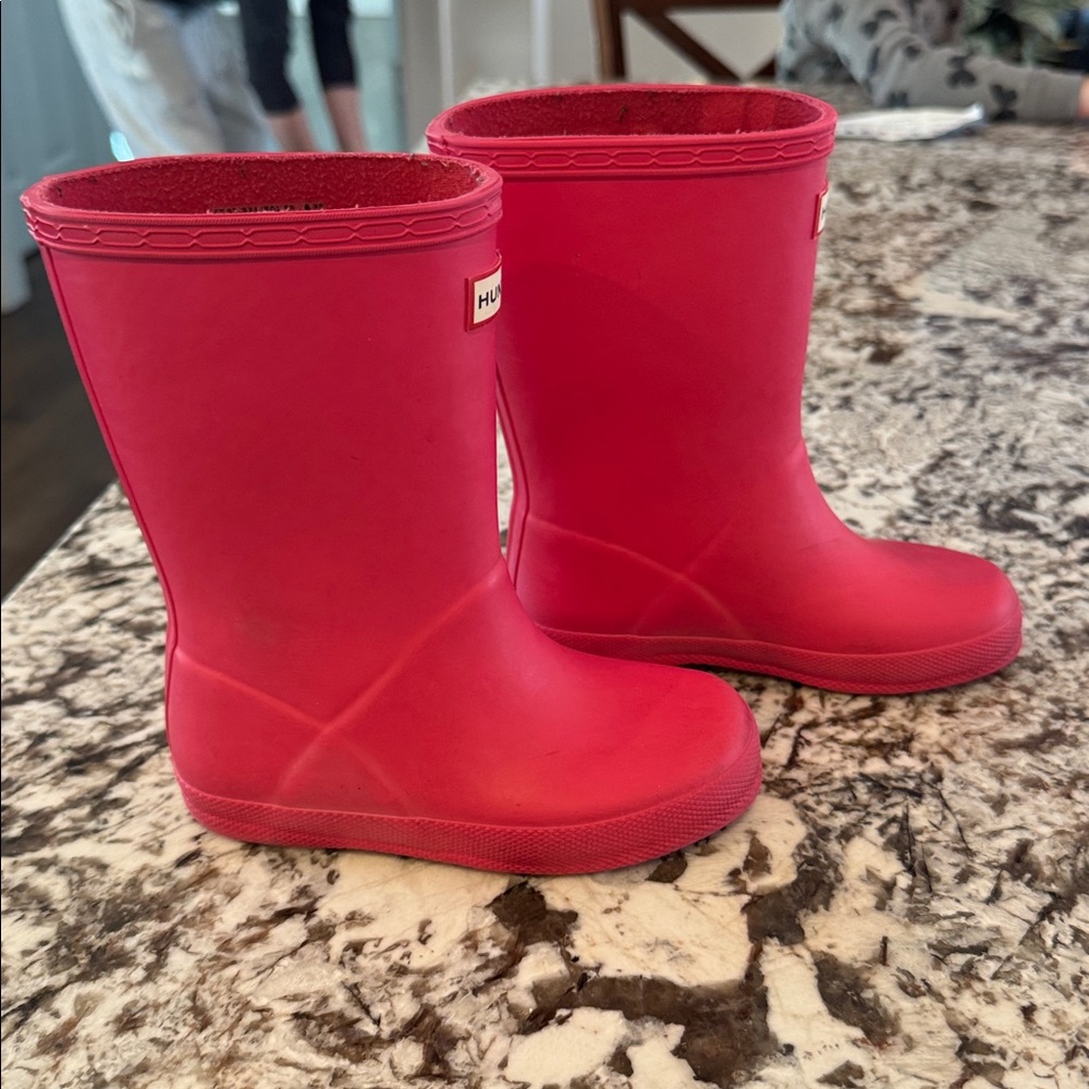 Hot Pink Kids Hunter Rain boots Size US 10 - Picture 2 of 8